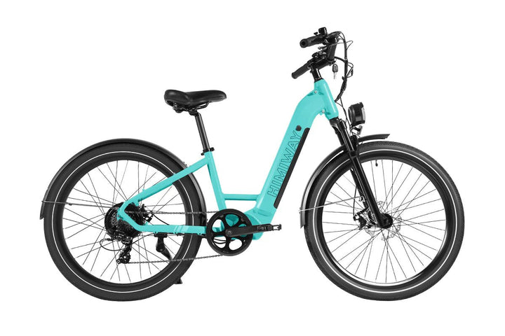 HIMIWAY Rambler 500 w Step Thru Ebike 27.5x2.4 Urban Electric Beach Cruiser eBike - Beach Cruiser eBike - HIMIW|BEACH|BLUE|0163 eBike Super Shop