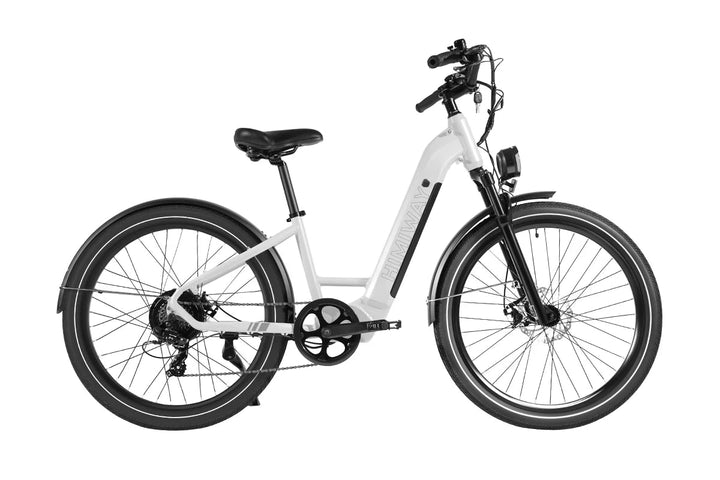 HIMIWAY Rambler 500 w Step Thru Ebike 27.5x2.4 Urban Electric Beach Cruiser eBike - Beach Cruiser eBike - HIMIW|BEACH|WHITE|0165 eBike Super Shop