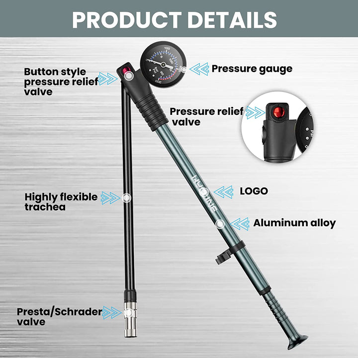Hycline Shock Absorber pump 300 PSI - Bicycle Pumps - SHP - Shockpump - TT eBike Super Shop