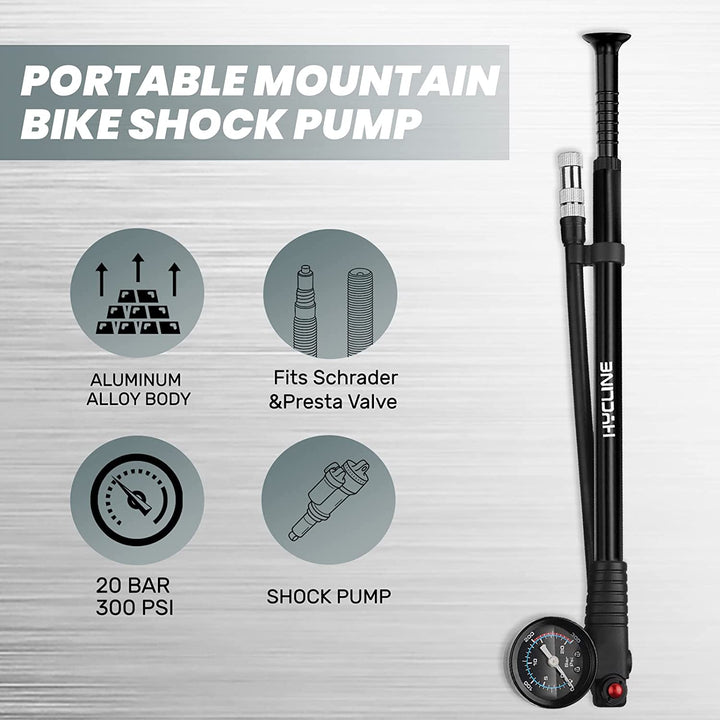 Hycline Shock Absorber pump 300 PSI - Bicycle Pumps - SHP - Shockpump - TT eBike Super Shop