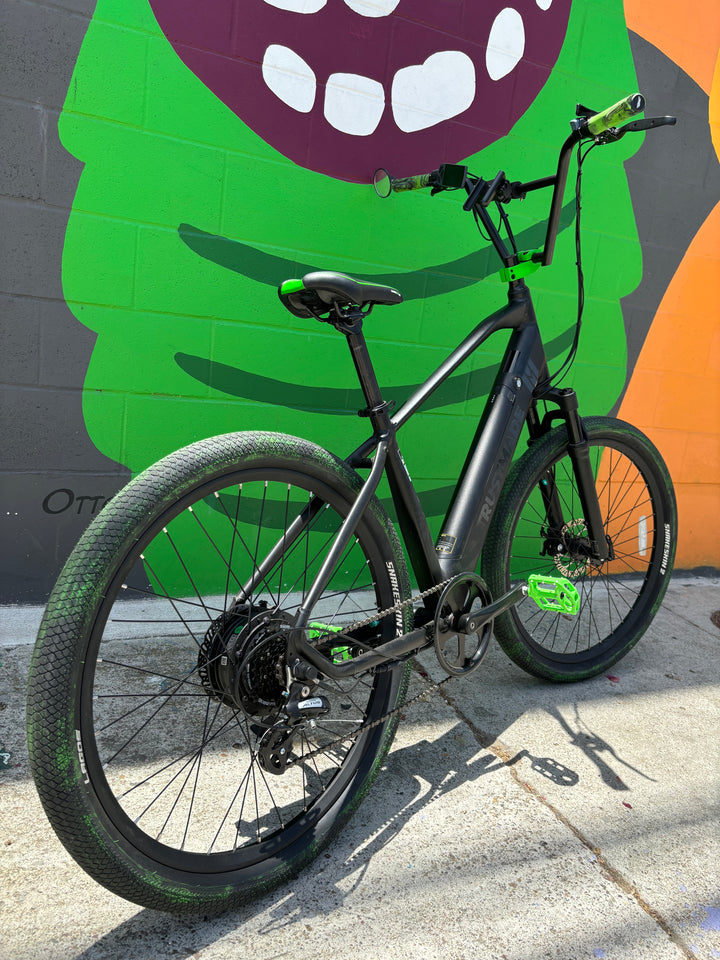 Custom Green Monster 500 w Electric Mountain eBike 27.5" x 2.2" Mountain tire electric bike back