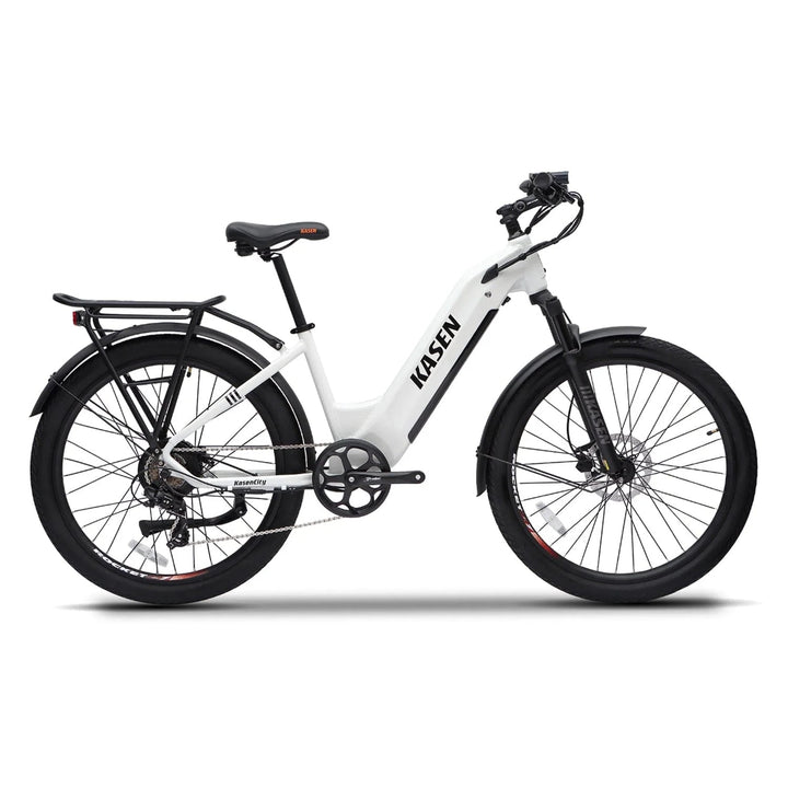KASEN City 2.0 500 w Step Thru Ebike 27.5X2.4 Urban Electric Urban eBike - Urban eBike - KASEN|URBAN|WHITE15AH|0237 eBike Super Shop
