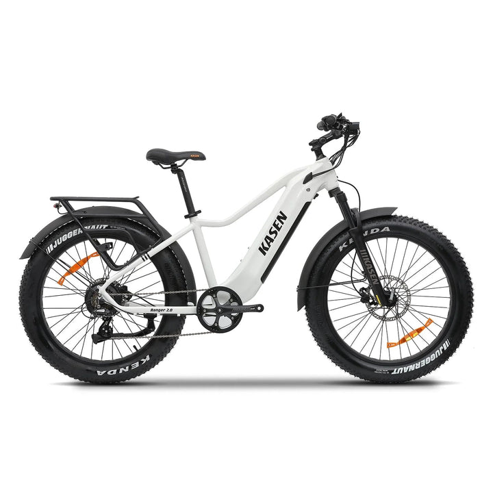 KASEN Ranger 2.0 750 w Step Over Ebike 26x4 Fat Fat Tire Electric Beach Cruiser eBike - Fat Tire eBike - KASEN|FATT|WHITE15AH|0180 eBike Super Shop