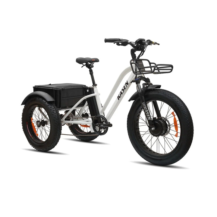KASEN Trike 500 w Trike Ebike 20x4 Fat Electric Trike 3 Wheel eBike - Electric Tricycle - KASEN|TRIKE|WHITE|0224 eBike Super Shop