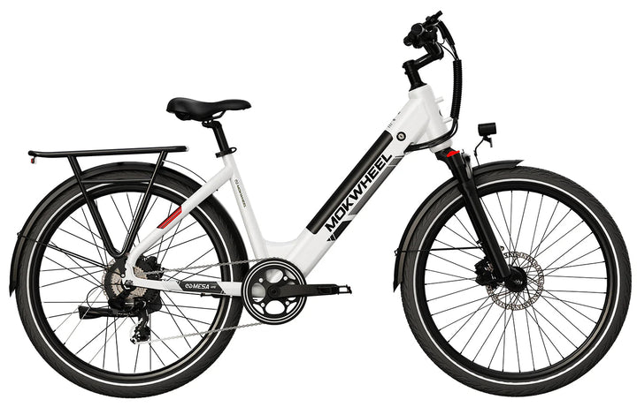 MOKWHEEL Mesa Light ST 2.0 350 w Step Thru Ebike 27.5x2.4 Urban Electric Beach Cruiser eBike - Step Thru eBike - MOKWH|ROAD|WHITE|0142 eBike Super Shop