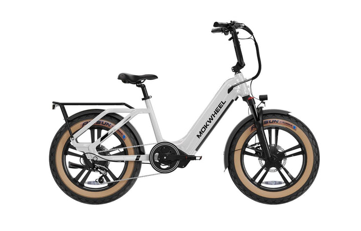 MOKWHEEL Scoria 750 w Step Thru Ebike 20x4 Fat Tire Electric Cargo eBike - Cargo eBike - MOKWH|CARGO|WHITE|0132 eBike Super Shop