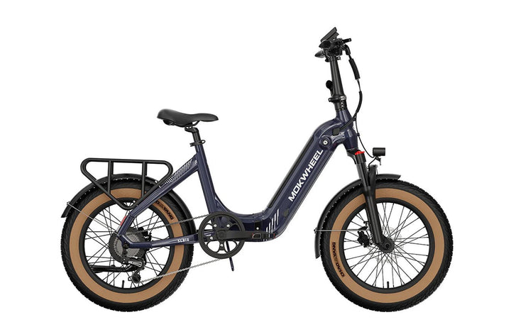 MOKWHEEL Slate 500 w Step Thru Ebike 20x3 Road Electric Folding eBike - Folding Ebike - MOKWH|FOLDI|BLUE|0137 eBike Super Shop