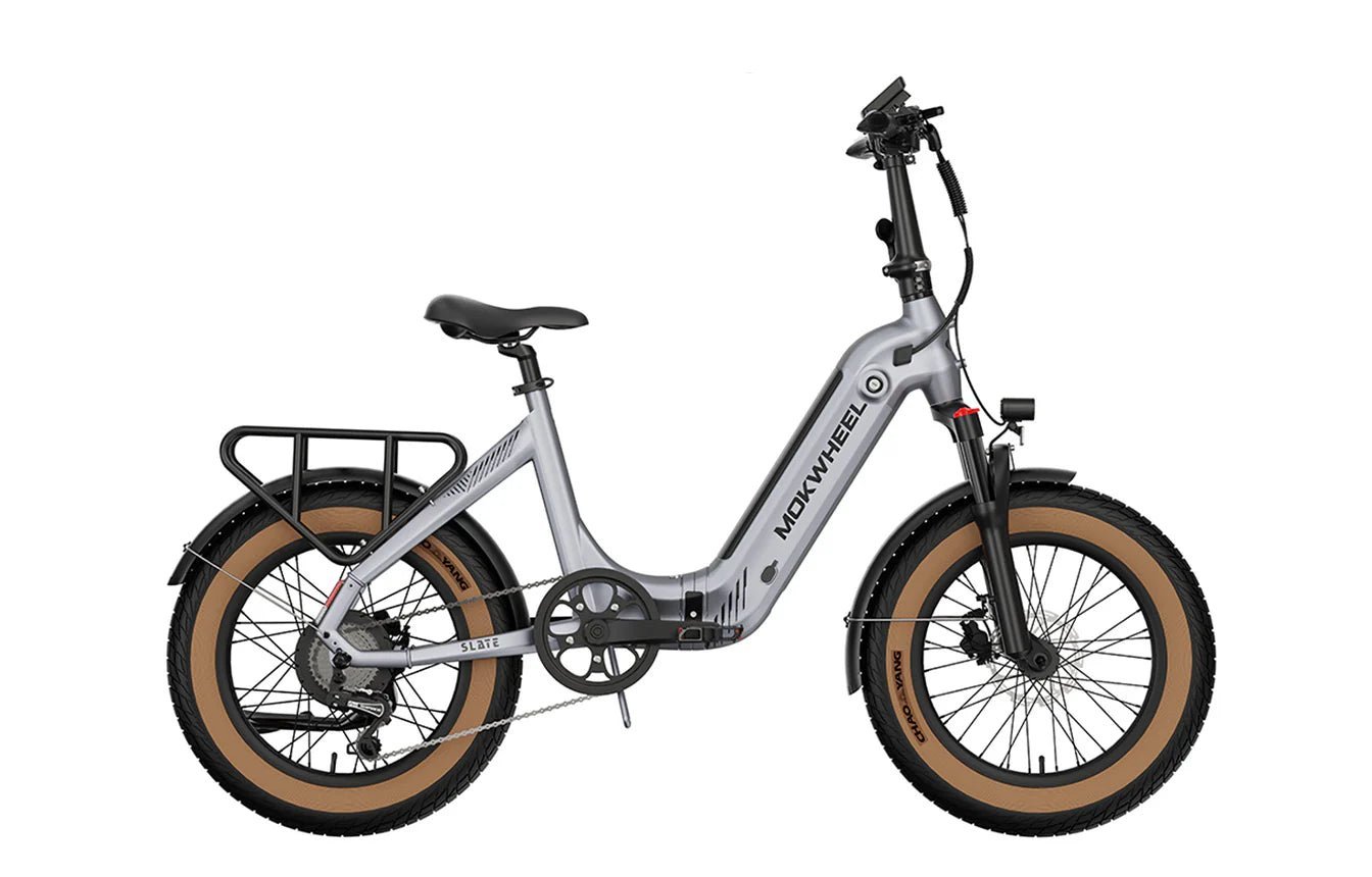 MOKWHEEL Slate 500 w Step Thru Ebike 20x3 Road Electric Folding eBike - Folding Ebike - MOKWH|FOLDI|GREY|0136 eBike Super Shop