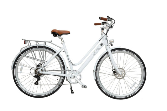 OB eBikes ICONIC Ultralight Step Thru 350 w Ready to Ride Step Thru Ebike 700x35C Electric Vintage eBike - Beach Cruiser eBike - eBike Super Shop