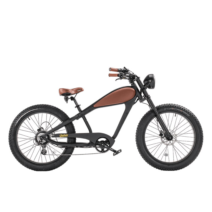 OB eBikes REVI Cheetah 750 w Bike in the shop Step Over Ebike 26x4 Electric Vintage eBike - Fat Tire Cruiser eBike - eBike Super Shop