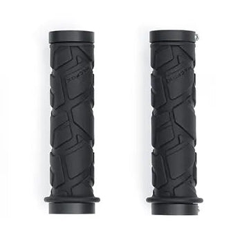 Black Macfox eBike grips, close-up product image, shown in black color