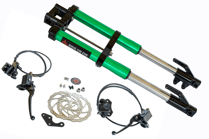 Razor MX/SX/RSF Fork Fully Bolt - On Suspension Upgrade Kit - Razor Forks - FRBKGRNMDN630 eBike Super Shop
