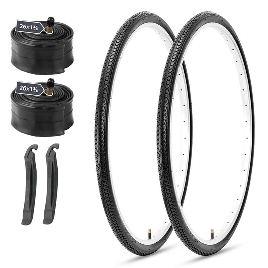 RetroPath - 26×1 3/8 (37 - 590) - Bicycle Tires - SHP-HY120_26183BLK_2TR2TB eBike Super Shop