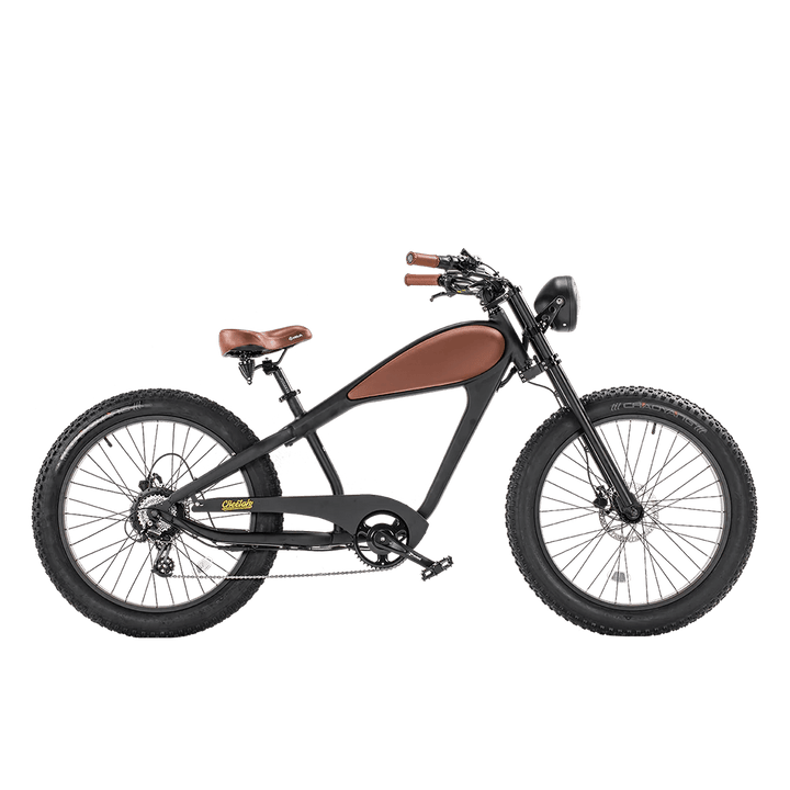REVI Cheetah 750w Step Over Ebike 26x4 Fat Tire Electric Vintage eBike - Fat Tire eBike - REVI|FATT|BLACK48V1|0029 eBike Super Shop