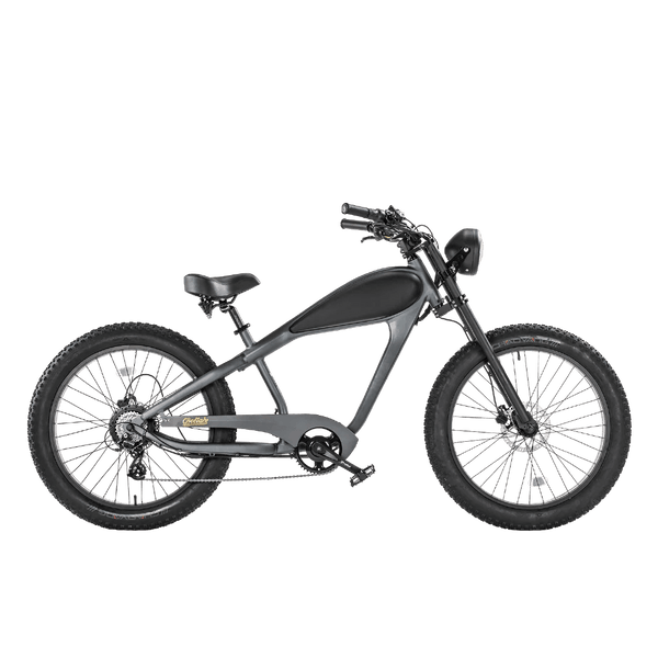 REVI Cheetah 750w Step Over Ebike 26x4 Fat Tire Electric Vintage eBike - Fat Tire eBike - REVI|FATT|GRAY48V1|0031 eBike Super Shop