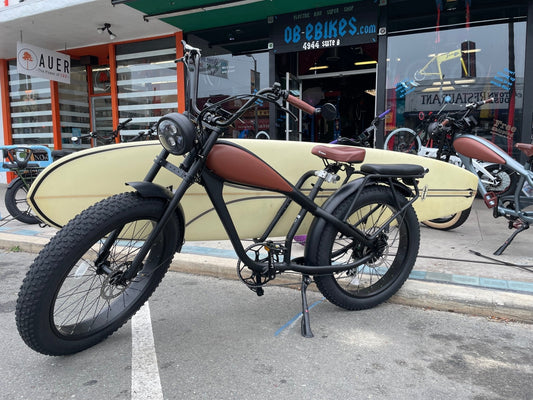 REVI Cheetah Plus – Timberwolf Edition 750W Custom Electric Fat Tire eBike - Cafe Racers - cheetah|custom|Black/Brown|2920 eBike Super Shop