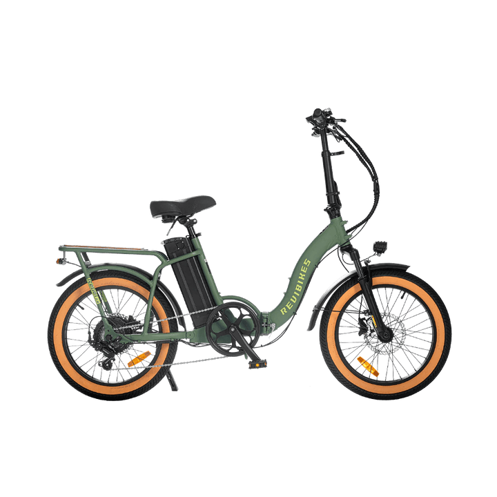 electric fat tire bicycles The REVI Rebel 2 Step Thru eBike is a Fat Tire 20 inch electric bike with a powerful 750w motor and a long distance 48v 15ah battery