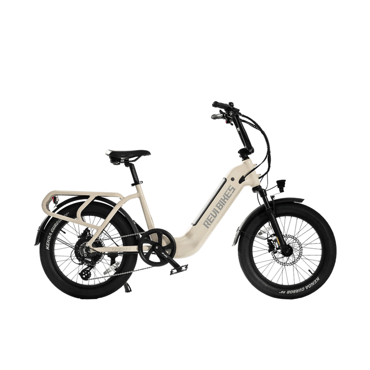 REVI Runabout 2 750w Step Thru Ebike 20x3 Fat Tire Mini Electric Cargo eBike - Cargo eBike - REVI|CARGO|CREAM|0043 eBike Super Shop