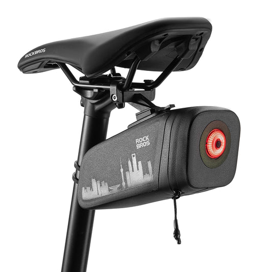 ROCKBROS Bike Saddle Bag Waterproof with Brake Sensor Tail Light