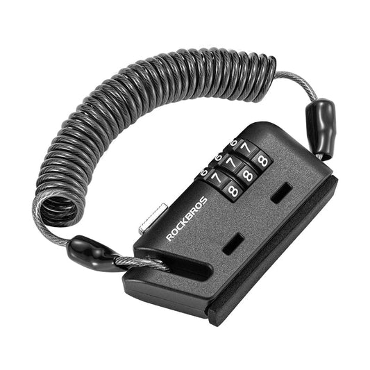ROCKBROS 1.5M Portable Bicycle Cable Lock - Combination Helmet Lock