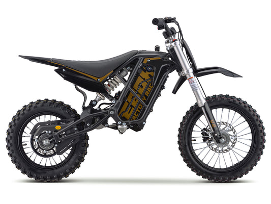 Stomp Ebox V2 Graphics Kit in black, displayed on a white background, showing detailed decals and design elements for motocross bikes.