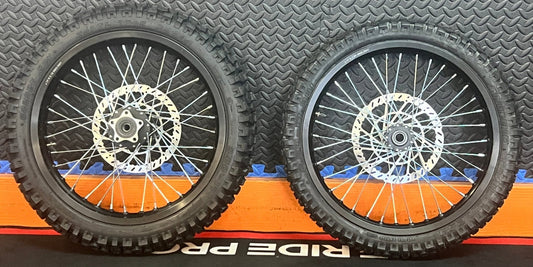 Surron eMoto Wheel Set Shinko 244 Dual Sport 17"/17" Front & Rear Wheel & Tire Set for Moto Bikes *Does not include rotor or sprocket* - Surron Wheel & Tire Set - EBIKE|2786 eBike Super Shop