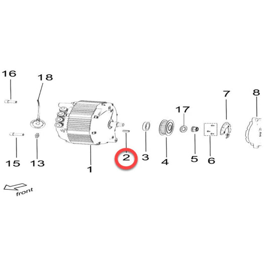Surron Ultra Bee Motor Woodruff Key - physical - UB - MWK eBike Super Shop