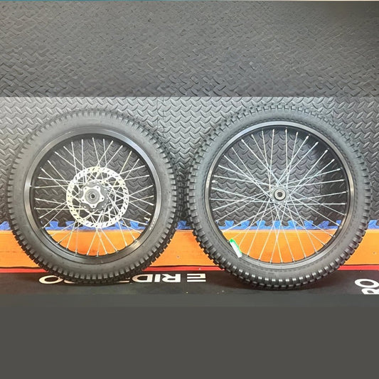 Throne eMoto Wheel Set Shinko 241 Dual Sport 17"/19" Front & Rear Wheel & Tire Set for Moto Bikes *Does not include rotor or sprocket* - Throne Wheel & Tire Set - Throne | Shinko | 17 inch | Front Wheel & Tire Set eBike Super Shop
