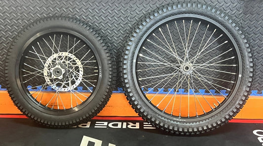 Throne eMoto Wheel Set Shinko 241 Dual Sport 17"/21" Front & Rear Wheel & Tire Set for Moto Bikes *Does not include rotor or sprocket* - Throne Wheel & Tire Set - Throne | Shinko | 17 inch | Front Wheel & Tire Set eBike Super Shop