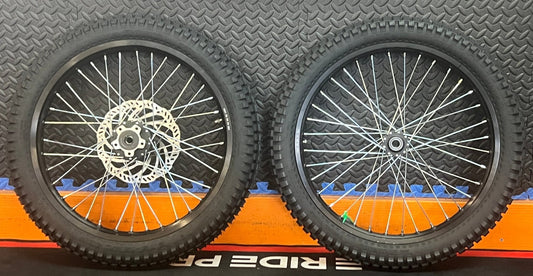 Throne eMoto Wheel Set Shinko 241 Dual Sport 19"/19" Front & Rear Wheel & Tire Set for Moto Bikes *Does not include rotor or sprocket* - Throne Wheel & Tire Set - Throne | Shinko | 19 inch | Front Wheel & Tire Set eBike Super Shop