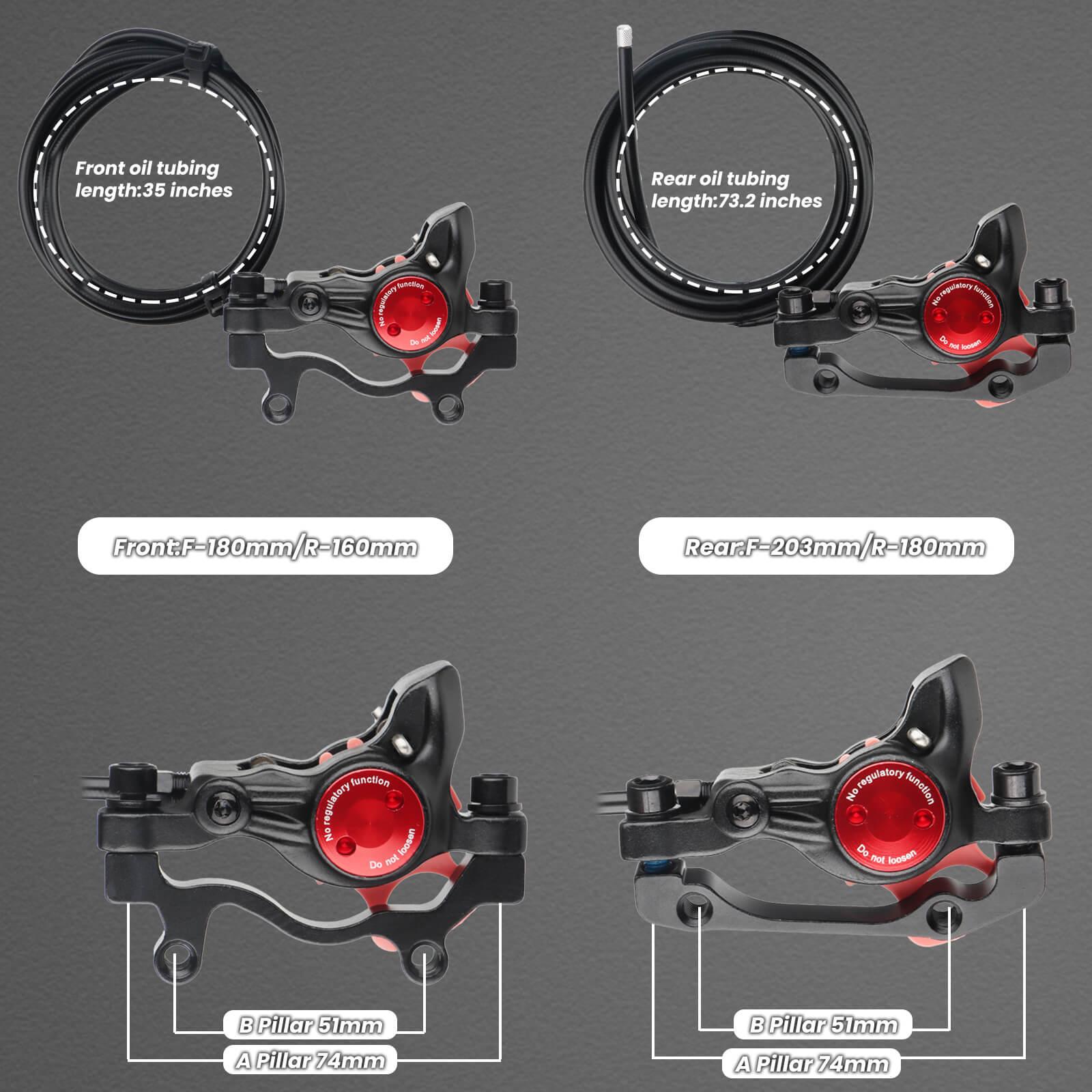 ZOOM HB-875E/876E Right Rear Hydraulic Disc Brake - eBike Super Shop